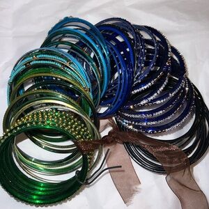 Bangle bundle: Green, teal, blue